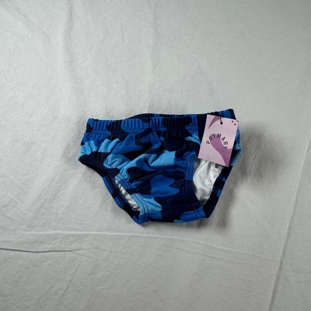 NWT Primary Baby's Size 3-6M Blue Camo Recycled Nylon Swim Diaper